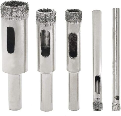 Diamond Drill Bits, 5pcs, 5/32" to 1/2" | Diamond Hole Saw, Glass Hole Saw, Tile Hole Saw, Hollow Core Drill Bit, For Glass, Marble, Ceramic, Granite in Saudi Arabia