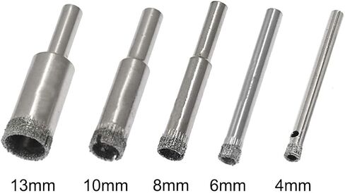 Diamond Drill Bits, 5pcs, 5/32" to 1/2" | Diamond Hole Saw, Glass Hole Saw, Tile Hole Saw, Hollow Core Drill Bit, For Glass, Marble, Ceramic, Granite in Saudi Arabia