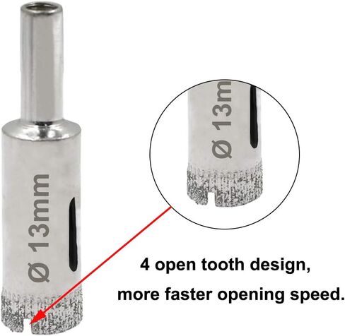 Diamond Drill Bits, 5pcs, 5/32" to 1/2" | Diamond Hole Saw, Glass Hole Saw, Tile Hole Saw, Hollow Core Drill Bit, For Glass, Marble, Ceramic, Granite in Saudi Arabia