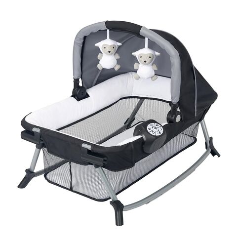Baby Trend Retreat Nursery Center with Two Removable Rock A Bye Bassinets, Changing Table, Organizer, and Music Center with Nightlight, Quarry in Kuwait