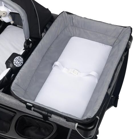 Baby Trend Retreat Nursery Center with Two Removable Rock A Bye Bassinets, Changing Table, Organizer, and Music Center with Nightlight, Quarry in Kuwait