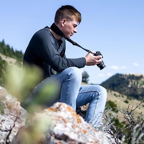 OP/TECH USA Super Classic Camera Strap – Padded Neoprene Neck Strap with Comfort-Stretch & Quick Disconnects | DSLR/SLR/Mirrorless Compatible – Black | Neoprene strap with Uni-Loop connectors and 43-inch length for cameras, binoculars and heavy equipment in Kuwait