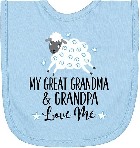 My Great Grandpa and Grandma Love Me Boy Lamb Newborn Bib in Kuwait