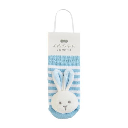 Mud Pie Baby Bunny Rattle Toe Socks, Pink, 0-12M in Kuwait