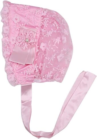Baby Girls Bonnet Toddler Floral Lace Christening Hat Boys Newborn Soft Beanie Infant Breathable Summer Sun Cap 0-2 Years in Kuwait