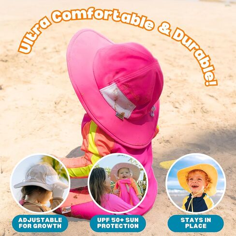 SwimZip Wide Brim Sun Hat | UPF 50+ Protection for Baby, Toddler, and Kids in Kuwait