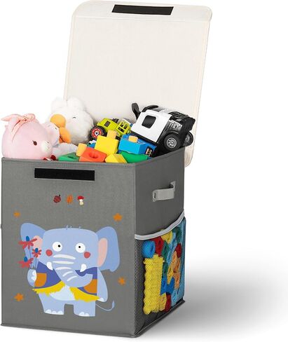 80L Large Toy Storage Box with Lid, Black-bear | 26"x13" x16" Large Toy Box Chest for Girls & Boys, Nursery Room, Living Room & Closet in Kuwait