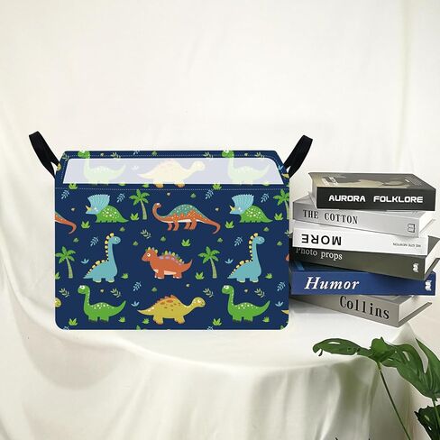 Kid Clothes Storage Basket Gift Shelf Basket Toy Storage Bin, Nursery Basket Organizer Box for Children With Handles for Room Deco (Dinosaur) in Kuwait