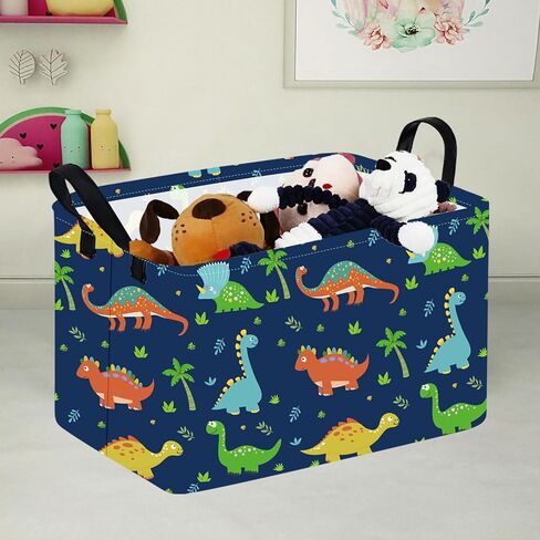 Kid Clothes Storage Basket Gift Shelf Basket Toy Storage Bin, Nursery Basket Organizer Box for Children With Handles for Room Deco (Dinosaur) in Kuwait