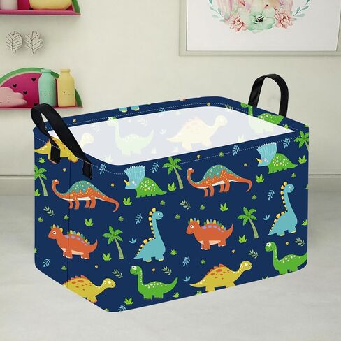 Kid Clothes Storage Basket Gift Shelf Basket Toy Storage Bin, Nursery Basket Organizer Box for Children With Handles for Room Deco (Dinosaur) in Kuwait