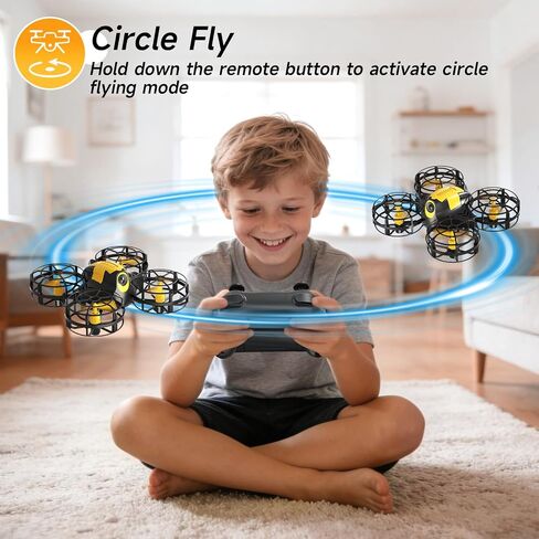 4DRC V18 Mini Kids Drone, Beginner RC Quadcopter with 2 Control Methods, Headless Mode, Auto Hover, 3D Flips, LED Lights, 3 Speeds, 2 Batteries, Fly Toy Gift for Boys in Kuwait