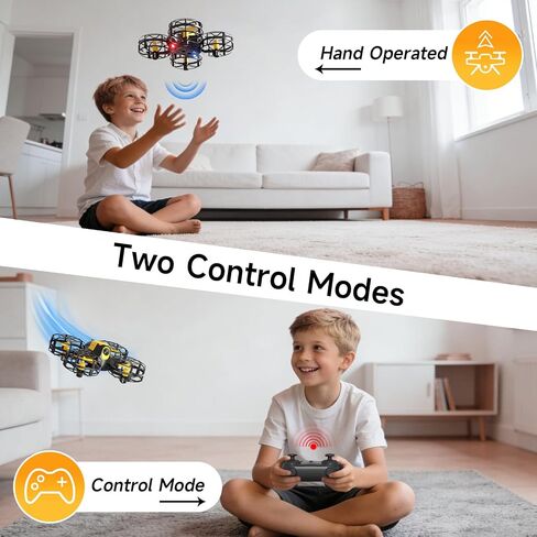 4DRC V18 Mini Kids Drone, Beginner RC Quadcopter with 2 Control Methods, Headless Mode, Auto Hover, 3D Flips, LED Lights, 3 Speeds, 2 Batteries, Fly Toy Gift for Boys in Kuwait