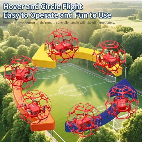RC Drone Flying Football Quadcopter Drone for Adults Beginners Remote Control Soccer Quadcopter Optical Fluid Hovering Flight Stability for Birthday Gifts - Red in Kuwait