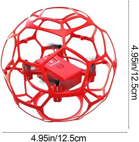 RC Drone Flying Football Quadcopter Drone for Adults Beginners Remote Control Soccer Quadcopter Optical Fluid Hovering Flight Stability for Birthday Gifts - Red in Kuwait