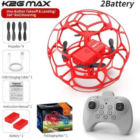 RC Drone Flying Football Quadcopter Drone for Adults Beginners Remote Control Soccer Quadcopter Optical Fluid Hovering Flight Stability for Birthday Gifts - Red in Kuwait