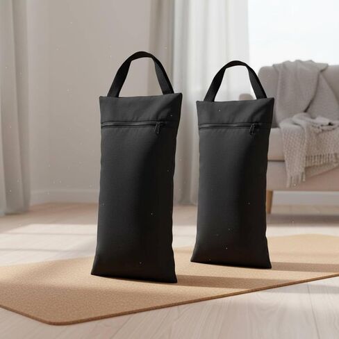 2 Pieces Weighted Pouch Exercise Sandbag Training Bag Weight Carryall Portable Zipper Oxford Cloth Unfilled Design Suitable for Home Workouts Training Travel Fitness, Black, 210D in Saudi Arabia
