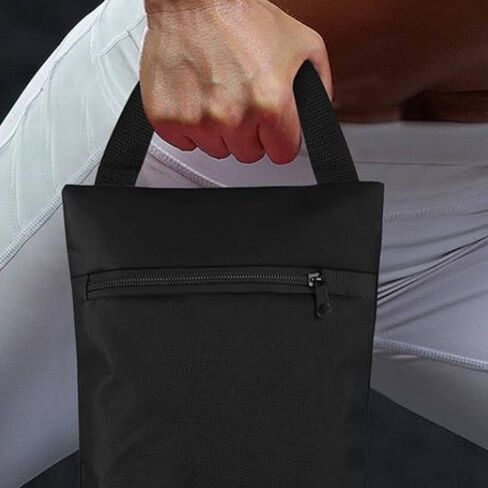 2 Pieces Weighted Pouch Exercise Sandbag Training Bag Weight Carryall Portable Zipper Oxford Cloth Unfilled Design Suitable for Home Workouts Training Travel Fitness, Black, 600D PVC in Kuwait