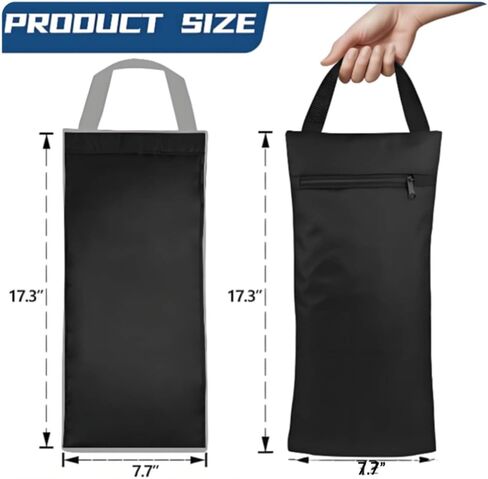 2 Pieces Weighted Pouch Exercise Sandbag Training Bag Weight Carryall Portable Zipper Oxford Cloth Unfilled Design Suitable for Home Workouts Training Travel Fitness, Black, 420D in Kuwait