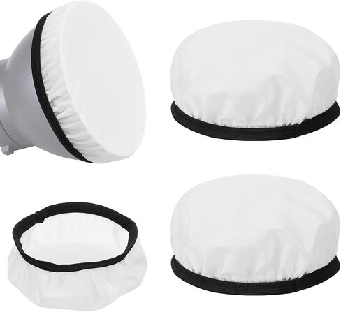 Mabor 2Pcs Light Diffuser, 7"/18cm Round Light Softbox Cover – White Nylon & Oxford Fabric for Studio Strobe, Photography, Soft Even Lighting in Kuwait