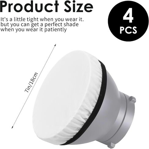 Mabor 2Pcs Light Diffuser, 7"/18cm Round Light Softbox Cover – White Nylon & Oxford Fabric for Studio Strobe, Photography, Soft Even Lighting in Kuwait