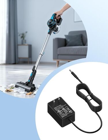PUIMIT Charger for INSE N5 N5S N6 N6S V70 N6-1 N6-2 Cordless Vacuum Cleaner | Power Cord for Wowgo Deik VC-1518-US Adapter Replacement 6Ft,UL FCC Certification in Kuwait