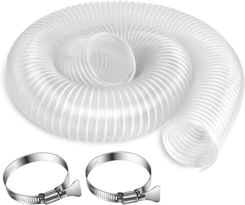 2.5" x 10 Ft Dust Collection Hose Flexible Clear PVC Wire Helix Hose | Heavy-duty 2.5" x 10 ft clear PVC dust collection hose – puncture resistant - dust, debris & fume extraction in Saudi Arabia