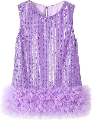 KARETT Toddler Girls Sequin Sleeveless A Line Party Sparkly Gown Mesh Dress in Kuwait