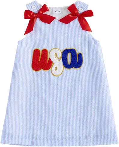 Girls 4th of July Outfit for Girls, USA Dress Patriotic Clothes in Kuwait