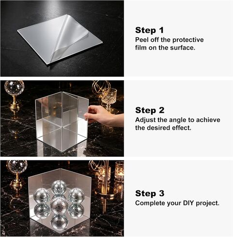 3 Pcs Acrylic Two Way Mirror: 12 x 12 x 0.04 Inch Sheets for Infinity Magic Projects & DIY, 12-Degree Angle of Incidence Reflective Screen in Kuwait