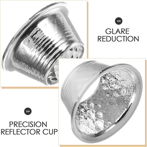 3pcs Flashlight Reflector Cup Replacement 1.1cm Hole Metal Silver | Focused Lighting, Easy Installation, Indoor and Outdoor Use, Precision Reflector Cup for Enhanced Light Utilization in Kuwait