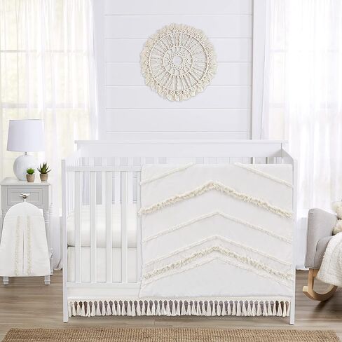 Sweet Jojo Designs 5-Piece Baby Crib Bedding Set (Boho Vintage Floral) for Girls, Infants/Nursery incl. Blanket, Fitted Sheet and Crib Skirt (Bohemian, Shabby Chic, Rose Flower, Farmhouse, Pink/Green) in Kuwait