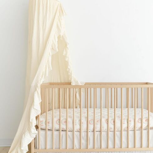 Crane Macrame Baby Crib Canopy, 118" Tall, Boho Nursery Decor, Play Room Decorative Canopy for Girls & Boys in Kuwait