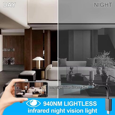 Spy Camera Mini Hidden WiFi Camera HD 1080P with Night Vision and Motion Detection, Nanny Cam,Baby Monitor with Upgraded, AI Human Motion Detection (Night Vision WiFi Camera) in Kuwait
