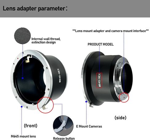 M645 Mount Lens to Compatible with NEX Camera Adapter,NEX-3,NEX-5,NEX-5N,NEX-7,NEX-7N,NEX-C3,NEX-F3,M645 to NEX Lens Adapter in Kuwait