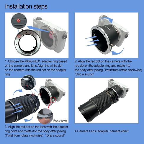 M645 Mount Lens to Compatible with NEX Camera Adapter,NEX-3,NEX-5,NEX-5N,NEX-7,NEX-7N,NEX-C3,NEX-F3,M645 to NEX Lens Adapter in Kuwait