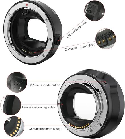 EF to Sony E Mount Adapter, Auto Focus Lens Converter Ring for Canon EF/EF-S Lens to Sony E Mount Camera A7III A7RIII A7IV A9 A6600, with Auto Focus & Aperture Control in Kuwait