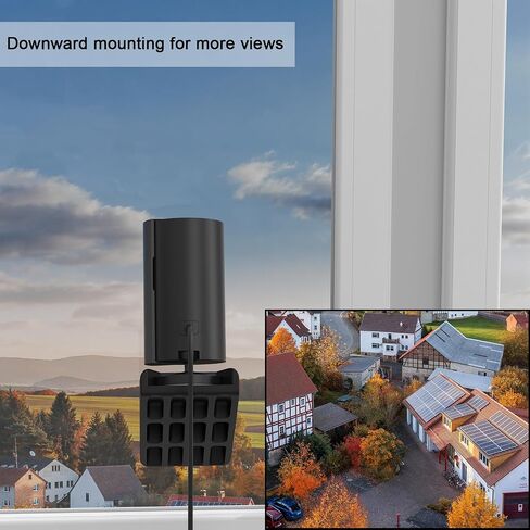 MSAFF® Window Mount for Ring Indoor Cam 1st/2nd Gen, 20° Tilt Bracket | Tool-Free Adhesive Mounting For Windows And Offices, Compact Design Perfect For Secure Front Yard And Driveway Camera Viewing in Kuwait