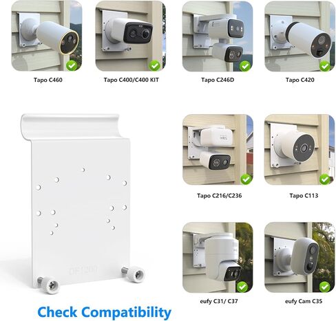 Vinyl Siding No Drill Mount for eufy Security eufyCam C37/C31 &Tapo Camera (White) in Kuwait