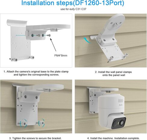 Vinyl Siding No Drill Mount for eufy Security eufyCam C37/C31 &Tapo Camera (White) in Kuwait