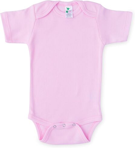 Laughing Giraffe Baby Blank Short Sleeve Unisex One Piece Bodysuit (0-3 Months, Pink) in Kuwait