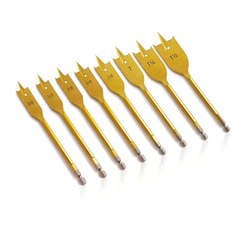 6PCS Spade Drill Bits Set, 1/4" Quick Change Hex Shank, Titanium Coating, Hole Cutter, Paddle Flat Bits for Woodworking, 1/4"-5/8 (6pcs) in Saudi Arabia