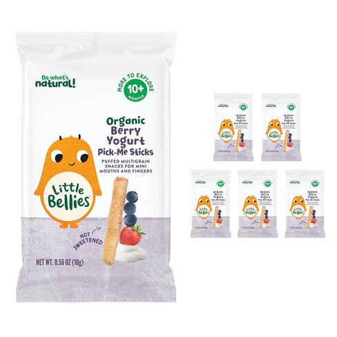 Little Bellies Organic Berry Yogurt Pick-Me Sticks, (Pack of 5 x 0.56 oz Individual Packs) in Kuwait