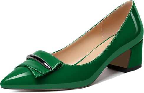 YODEKS Low Block Heels Pumps for Women Slip On Pointy Close Toe Thick Heel Pumps Chunky Block Heels Office Casual Dress Shoes 2 Inches in Kuwait