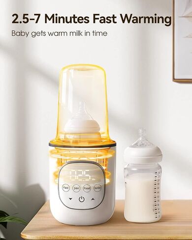 LAREX Bottle Warmer, Fast Baby Bottle Warmer for Breastmilk and Formula, with Timer and Accurate Temp Control, 8 in 1 Baby Milk Warmer BPA Free with Digital Display, Bottle Warmers for All Bottles | 8 in 1 Baby Milk Warmer BPA Free with Digital Display, T in Kuwait