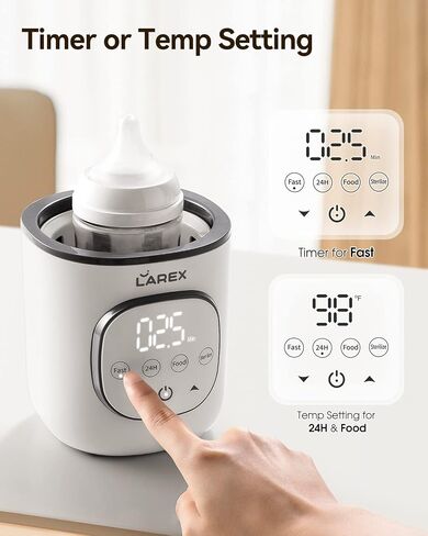 LAREX Bottle Warmer, Fast Baby Bottle Warmer for Breastmilk and Formula, with Timer and Accurate Temp Control, 8 in 1 Baby Milk Warmer BPA Free with Digital Display, Bottle Warmers for All Bottles | 8 in 1 Baby Milk Warmer BPA Free with Digital Display, T in Kuwait