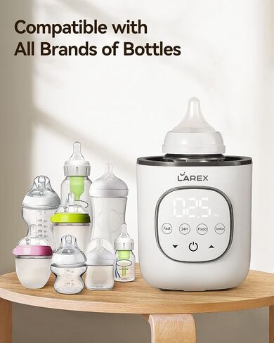 LAREX Bottle Warmer, Fast Baby Bottle Warmer for Breastmilk and Formula, with Timer and Accurate Temp Control, 8 in 1 Baby Milk Warmer BPA Free with Digital Display, Bottle Warmers for All Bottles | 8 in 1 Baby Milk Warmer BPA Free with Digital Display, T in Kuwait