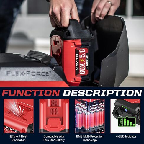 XAVITO Replacement for Toro 60V Battery 5.0Ah, New Upgraded 2X Longer Runtime, for Toro 60V MAX Flex-Force Lithium-Ion Battery 88620 88625 88640 88650 88660 88675 66810 in Kuwait
