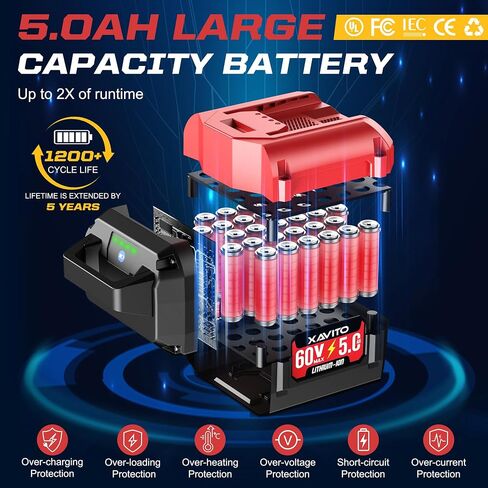 XAVITO Replacement for Toro 60V Battery 5.0Ah, New Upgraded 2X Longer Runtime, for Toro 60V MAX Flex-Force Lithium-Ion Battery 88620 88625 88640 88650 88660 88675 66810 in Kuwait