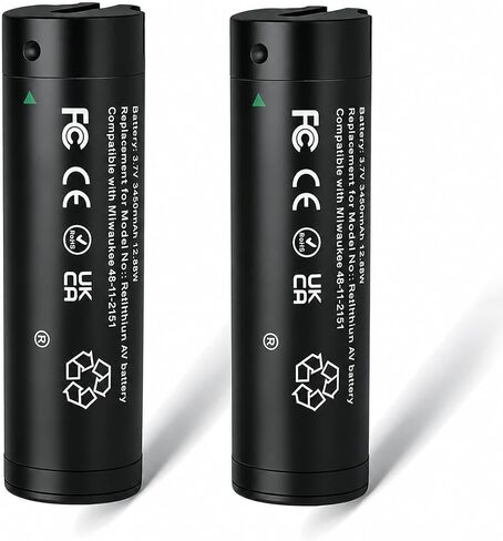 2-Pack 3200mAh Replacement Battery for MK Headlamp & Flashlight Red Lithium USB 3.0 (48-11-2131) – Compatible with 2114-21, 2163-21, 2112-21, 2128-21 in Kuwait