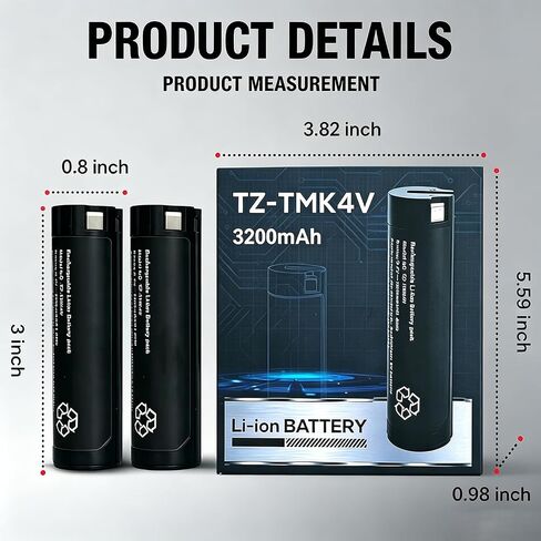 2-Pack 3200mAh Replacement Battery for MK Headlamp & Flashlight Red Lithium USB 3.0 (48-11-2131) – Compatible with 2114-21, 2163-21, 2112-21, 2128-21 in Kuwait